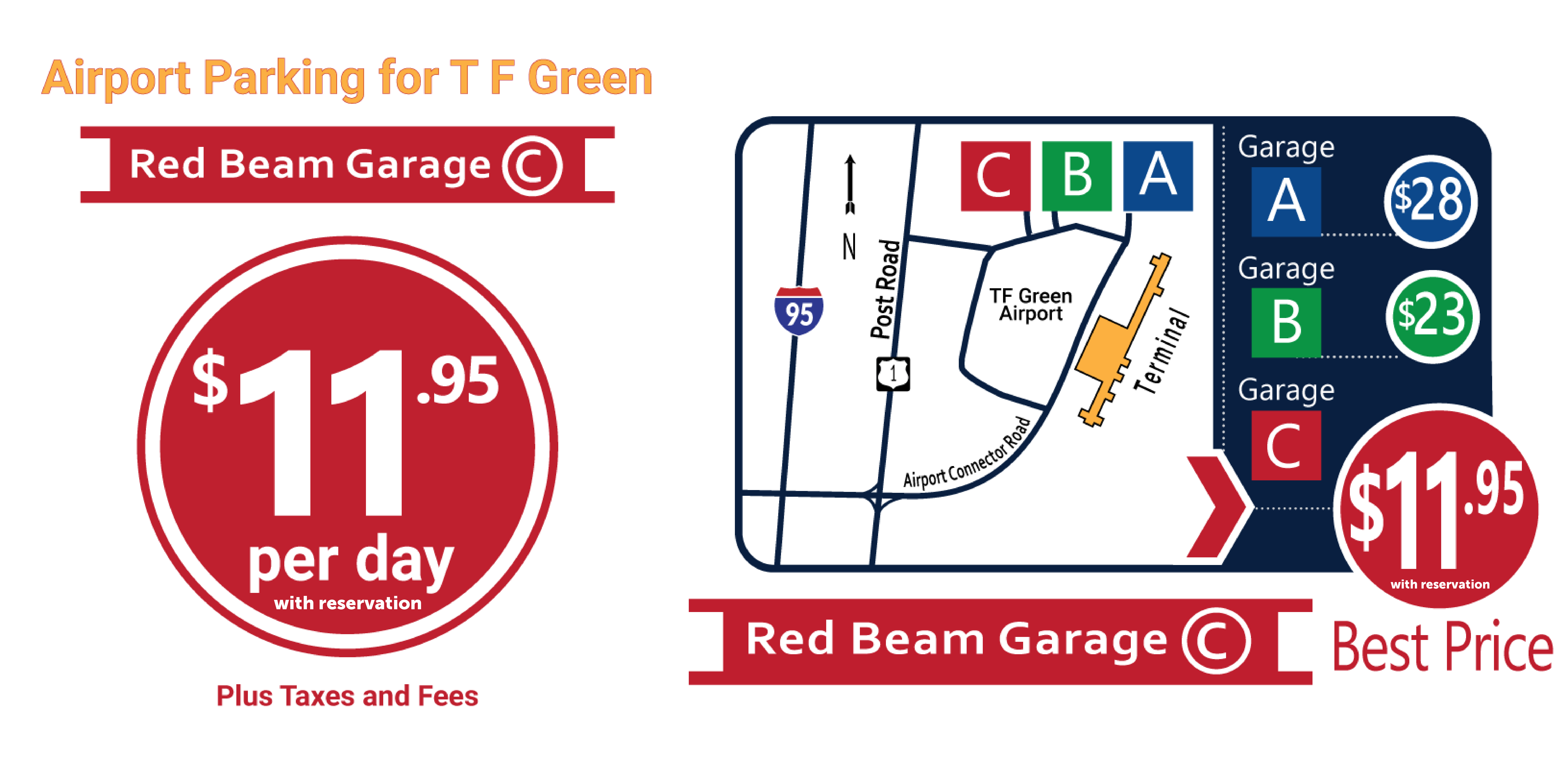 TF Green Airport Parking | Red Beam Garage C